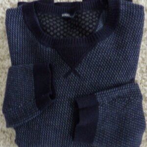 Boggi Milano Men's V Neck Sweater 100% Merino Wool Blue Size 2XL Formal Classy